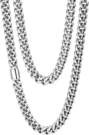 8mm Cuban Link Chain for Men, Mens Necklace, Stainless Steel Cuban Chain for Men, Mens Chains, Hip Hop Jewelry, 18inch 20 inch