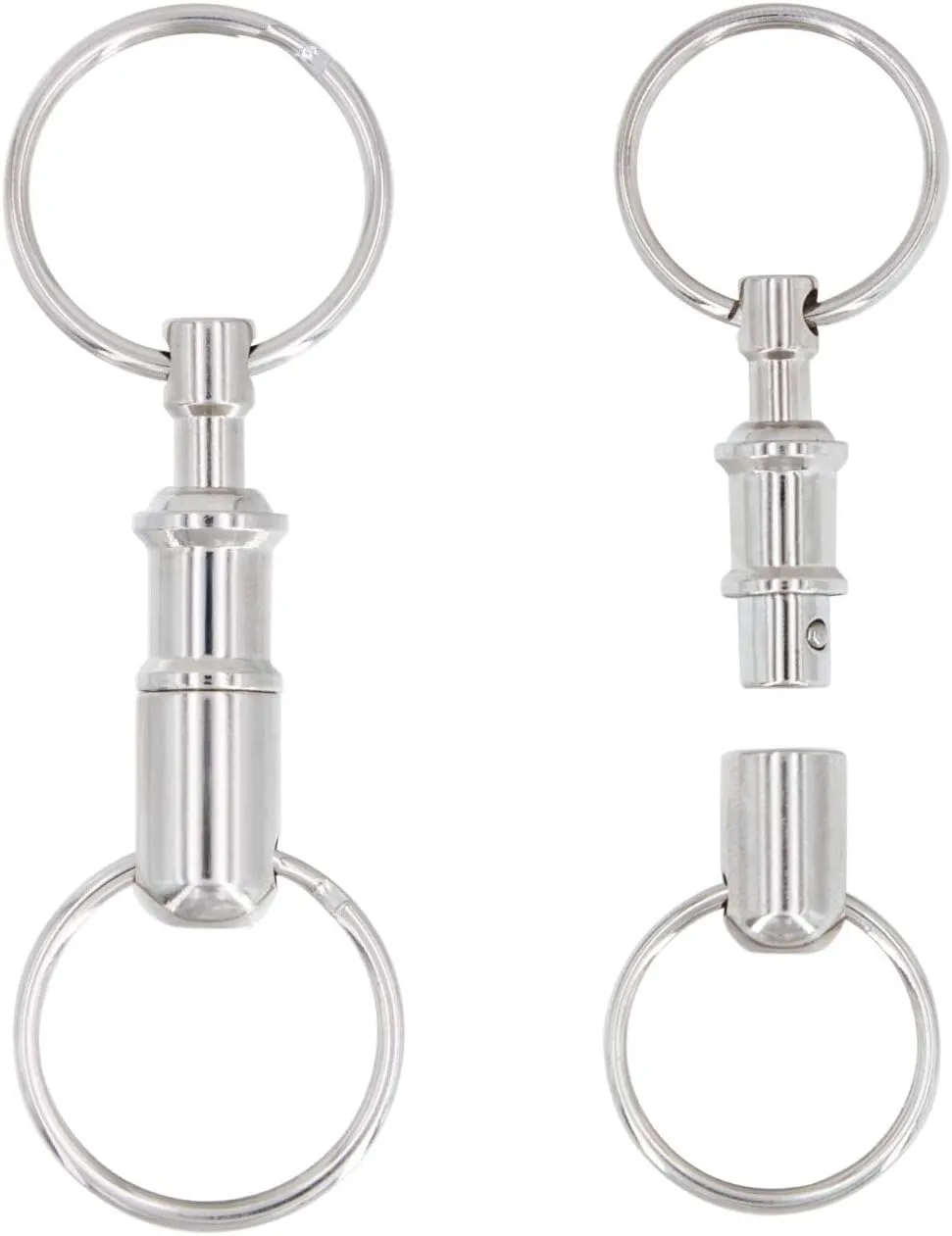 8Pcs/set Upgraded Quick Release Keychain, Uning Detachable Pull Apart Key Rings Keychains Snap Lock Holder Convenient Accessory (Silver)