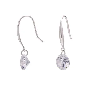 925 Sterling Silver 3ct Diamond Imitation Cubic Zirconia Crystal Dangling Earrings, White