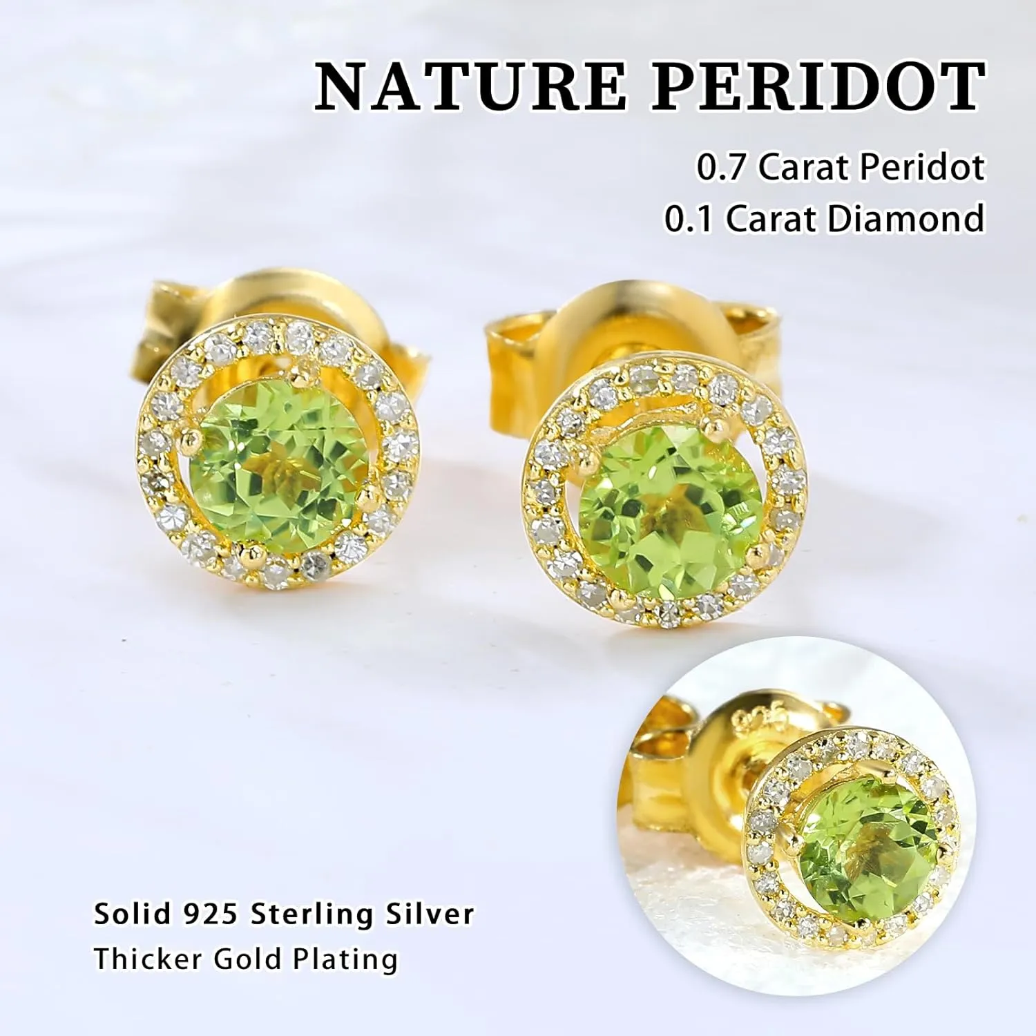 925 Sterling Silver Birthstone Stud Earrings for Women Men, Oval/Round/Sqaure/Octagon Cut Created Sapphire/Amethyst/Emerald/Ruby/Peridot/Opal Solitaire Diamond Halo Earrings