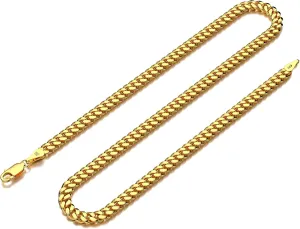 925 Sterling Silver Cuban Chain Lobster Clasp 3mm 4mm 5mm 18K Gold Cuban Link Curb Chain Necklace for Women Men Diamond Cut 16-30 Inches