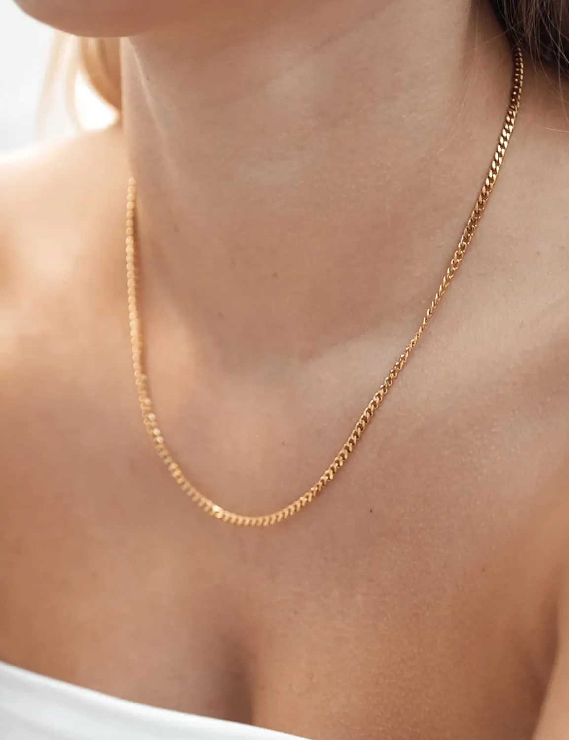 925 Sterling Silver Cuban Chain Lobster Clasp 3mm 4mm 5mm 18K Gold Cuban Link Curb Chain Necklace for Women Men Diamond Cut 16-30 Inches