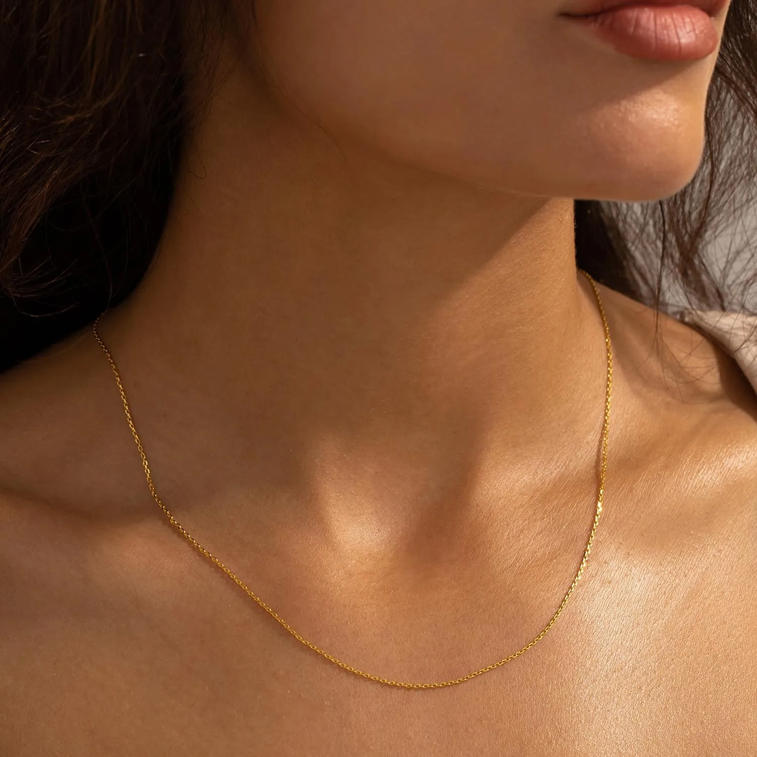 925 Sterling Silver Necklace - 1.1mm Unisex Chain with Independent Adjustable 2'' Necklace Extender, Diamond Cut Cable Chain for Women and Men, Hypoallergenic