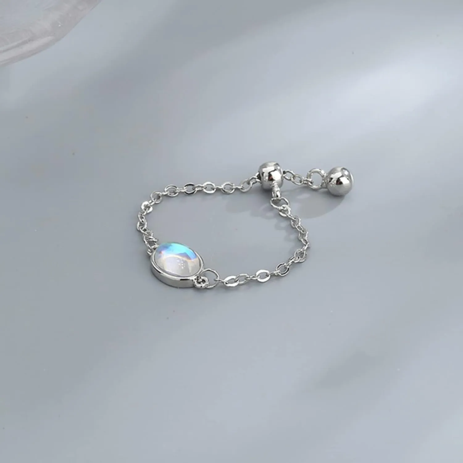 925 Sterling Silver Rings for Women Adjustable Dainty Tassel Chain Dangle Charm Fashion Forefinger Birthstone Ring Coloured Glaze Infinite Love Heart Ring Cute Wedding Birthday Graduation Jewelry Gift