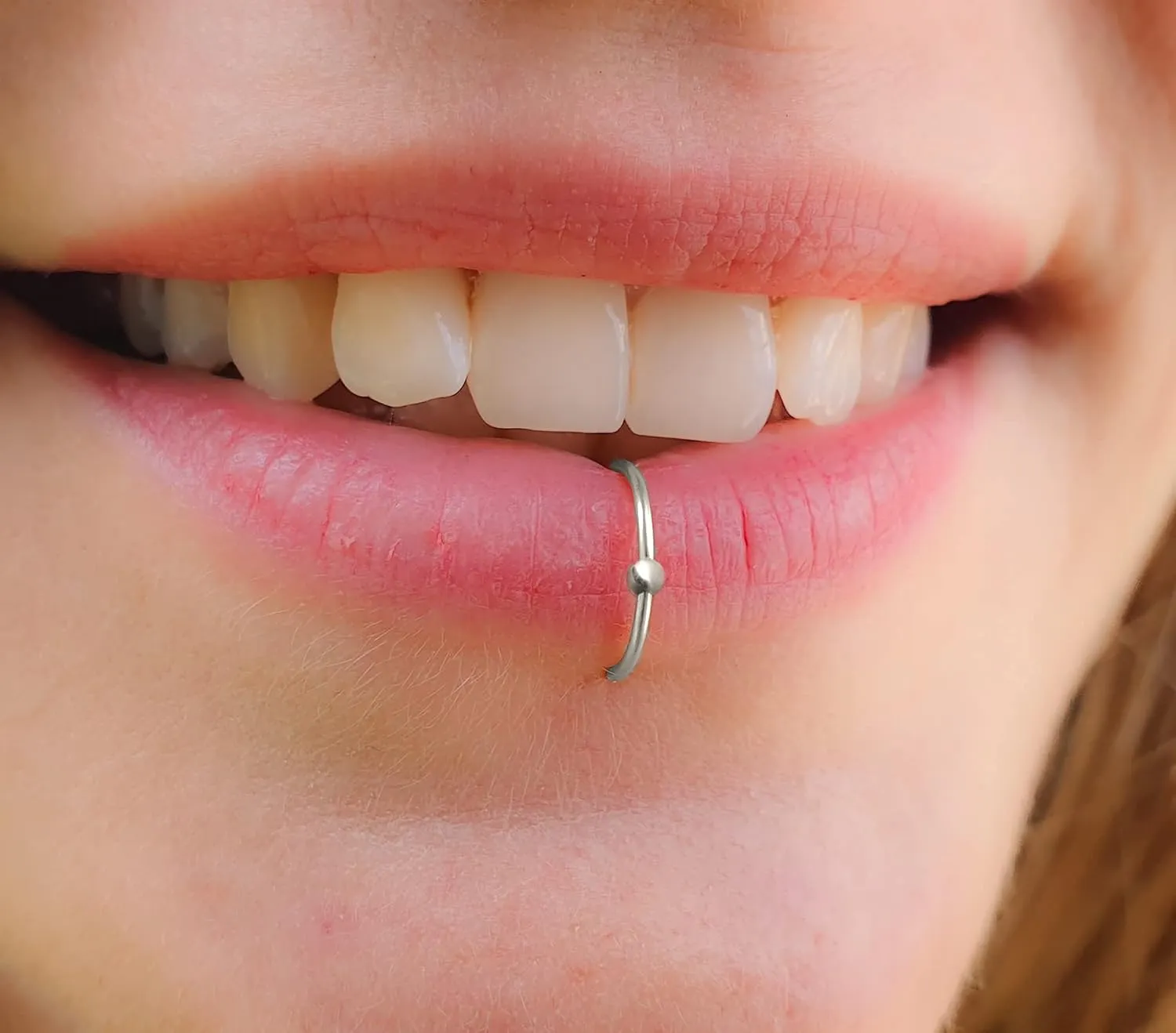 925 Sterling Silver Small Ball Bead Cartilage Earrings -20 Gauge Nose Hoop Handmade Jewelry, 7mm Helix Tragus Ring Lip Nose Body Piercing for Women Men Girls