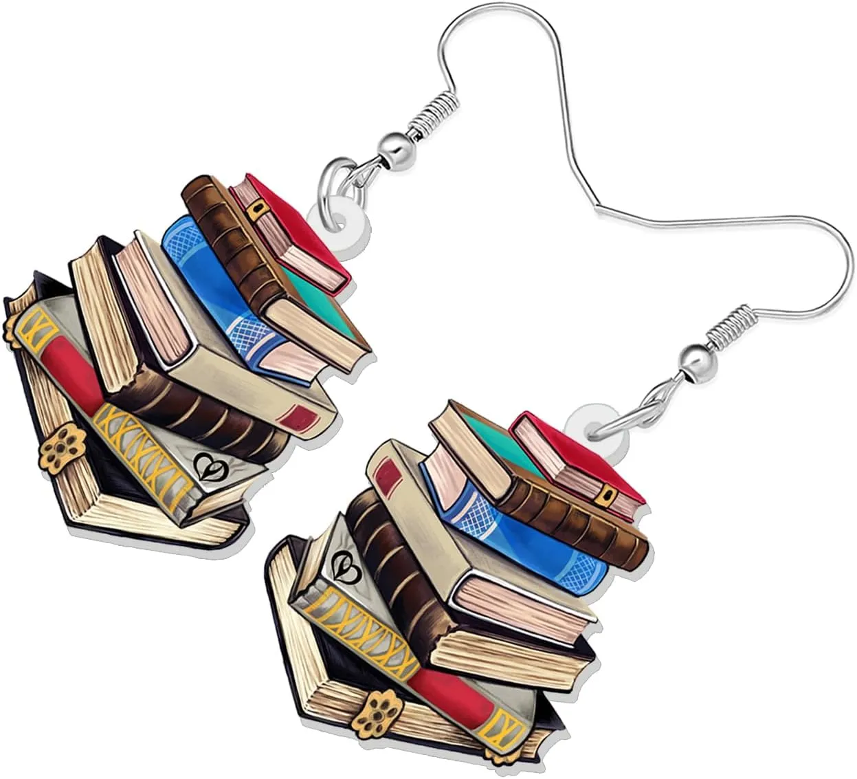 Acrylic Book Earrings Dangle Back to School Teacher Jewelry Book Lovers Gifts for Readers Librarian Women