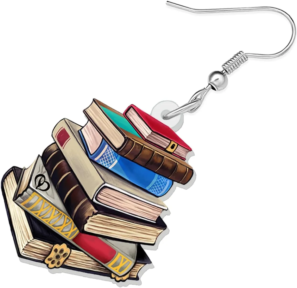Acrylic Book Earrings Dangle Back to School Teacher Jewelry Book Lovers Gifts for Readers Librarian Women