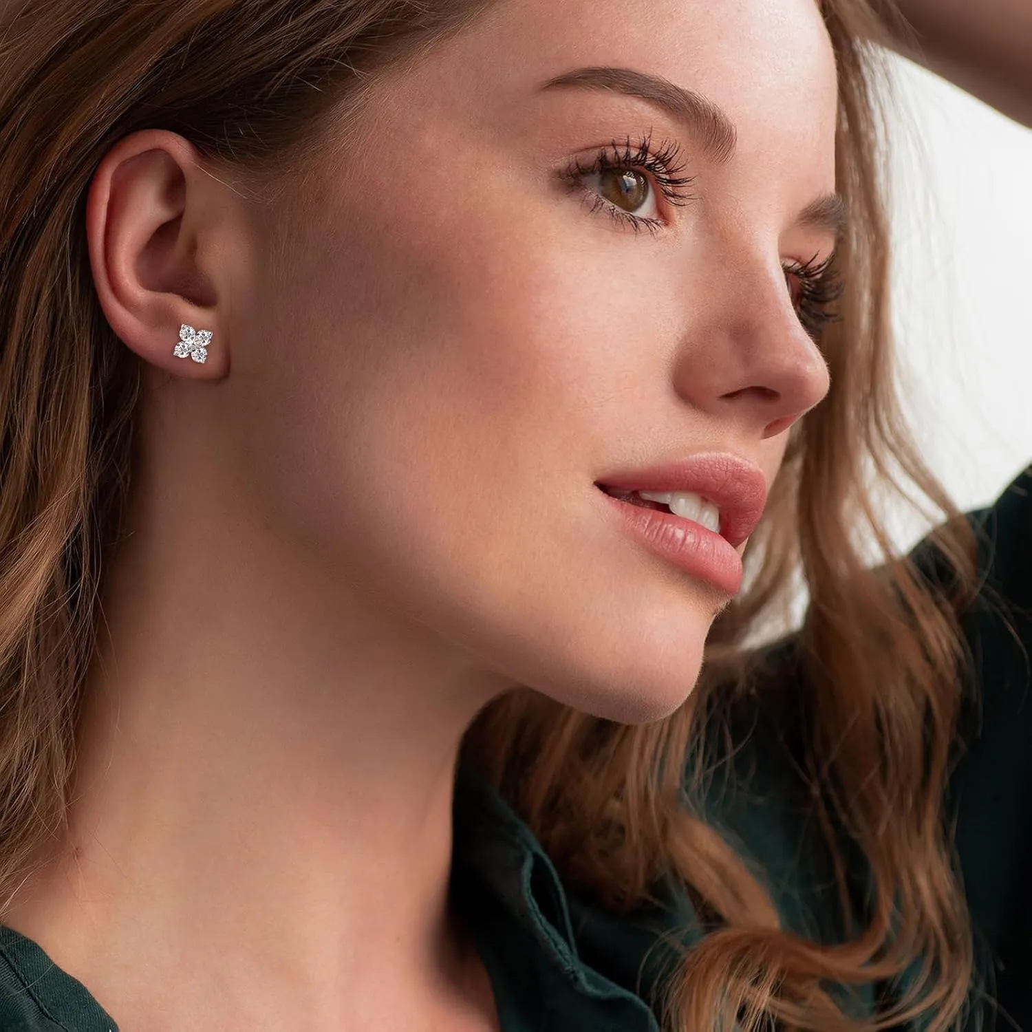 AINUOSHI Moissanite Stud Earrings for Women Men, 925 Sterling Silver Lab Created Earrings, 4/6 Prong Round Cut 4mm/5mm/6mm/6.5mm, Hypoallergenic, Jewelry Box Packed