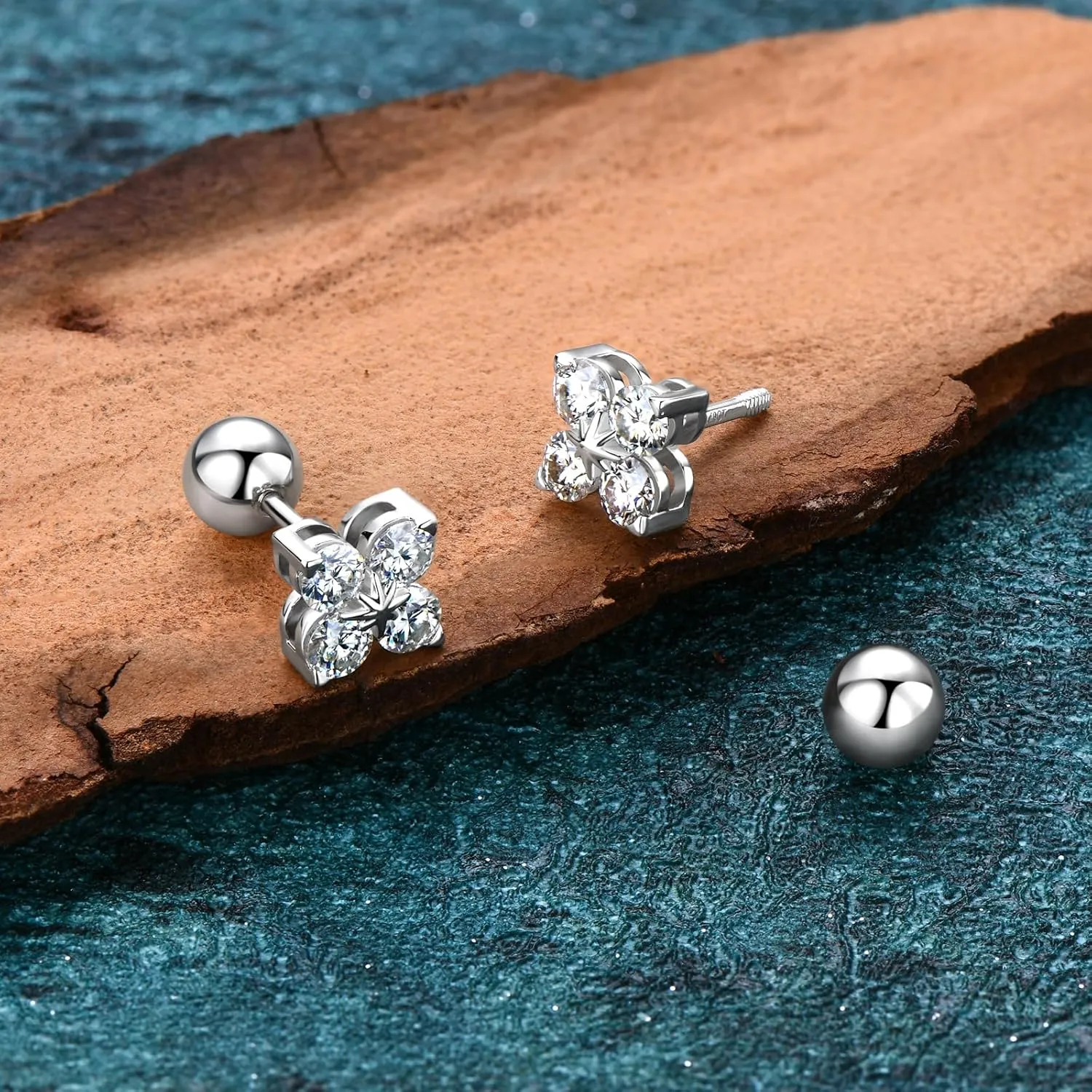 AINUOSHI Moissanite Stud Earrings for Women Men, 925 Sterling Silver Lab Created Earrings, 4/6 Prong Round Cut 4mm/5mm/6mm/6.5mm, Hypoallergenic, Jewelry Box Packed