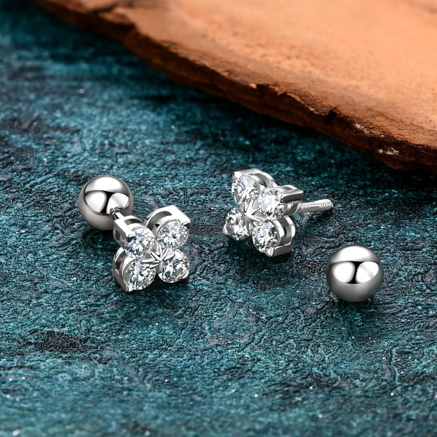 AINUOSHI Moissanite Stud Earrings for Women Men, 925 Sterling Silver Lab Created Earrings, 4/6 Prong Round Cut 4mm/5mm/6mm/6.5mm, Hypoallergenic, Jewelry Box Packed