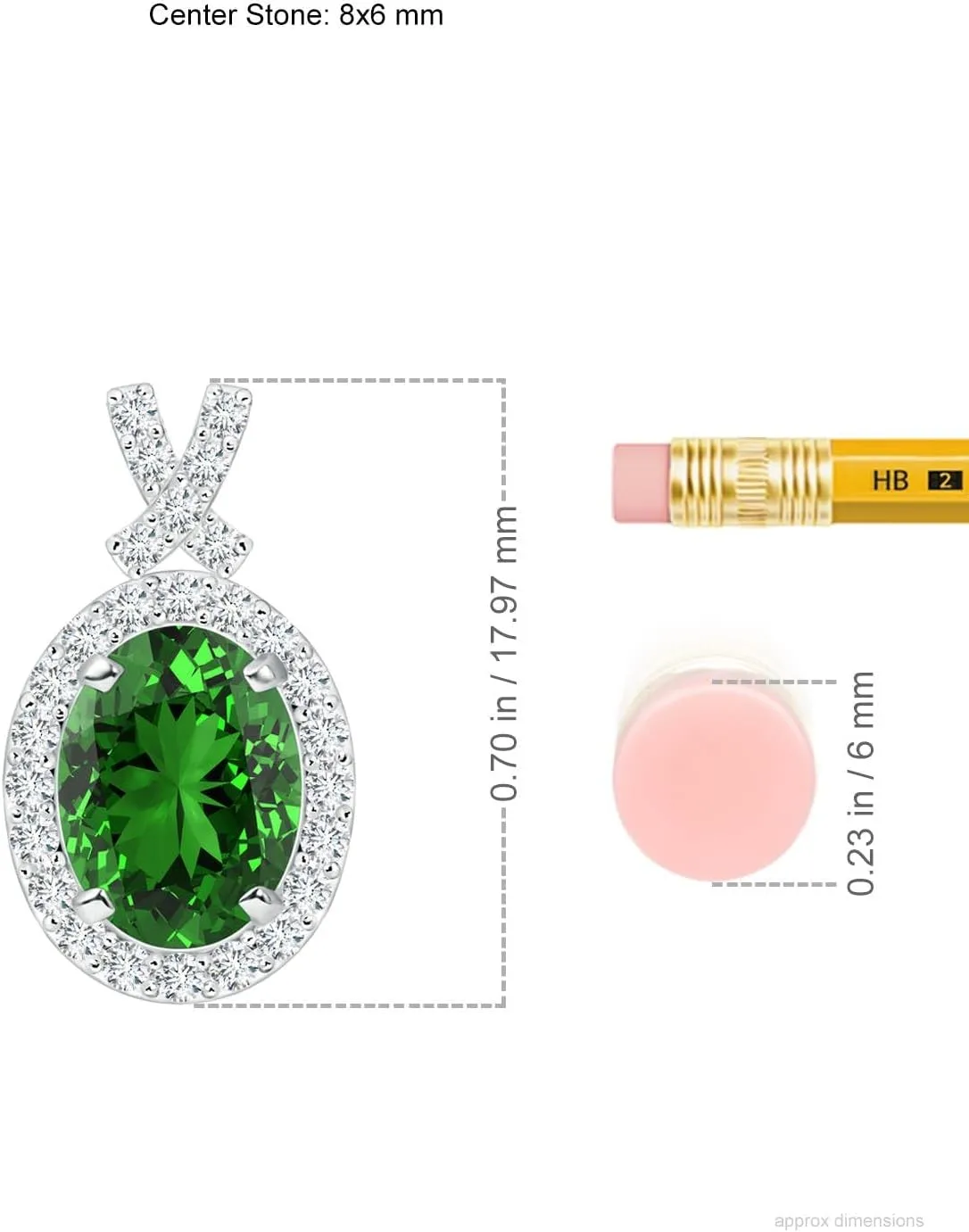 Angara Lab Grown Vintage Style Emerald Pendant with Lab Diamond Halo in 14K Solid Gold/Platinum | May Birthstone, Birthday, Engagement, Anniversary, Wedding Jewelry Gift for Women