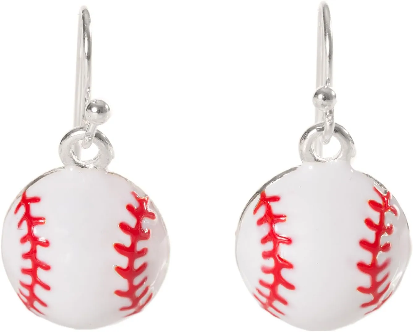 Artisan Owl - Enamel Baseball Softball Sport Dangle Earrings