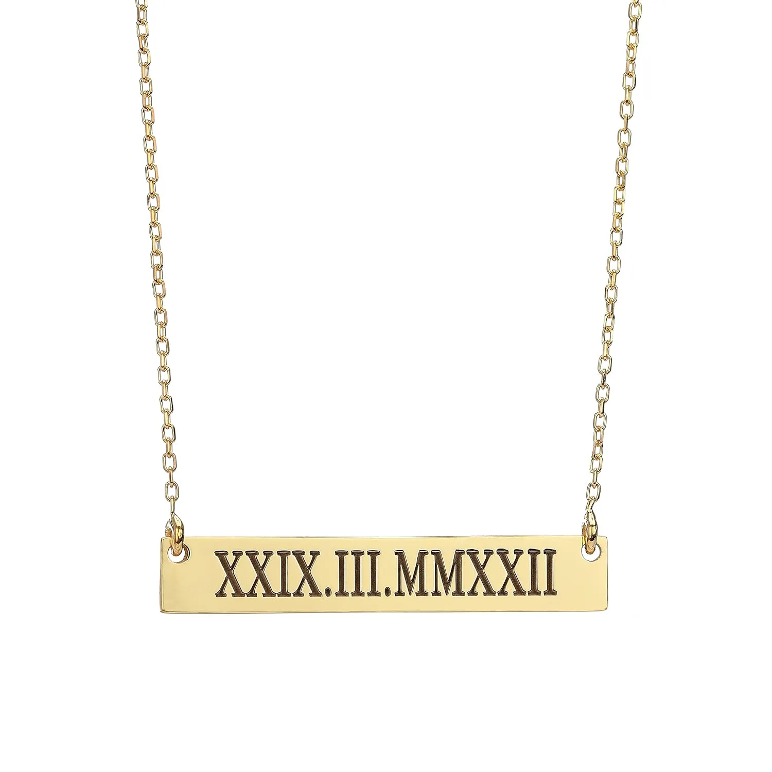 Bar Necklace Sterling Silver Custom Necklace, Personalized Handmade Longitude Latitude Date Roman Numeral Coordinates Couples Silver Bar, Name Jewelry Women by HStudio