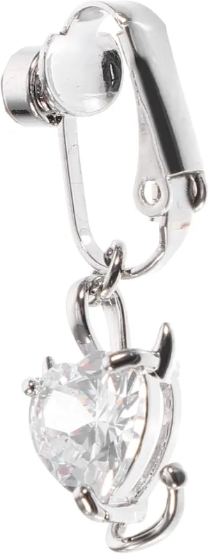 Beaupretty Dangle Navel Ring for Women Non Piercing Belly Ring with Heart Zircon Inlaid Design Clip Style for Daily Wear Vacation Comfortable and Convenient