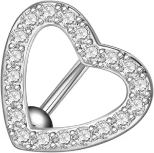 Belly Button Hoop Rings Stainless Steel Navel Ring Zircon Stud for Women