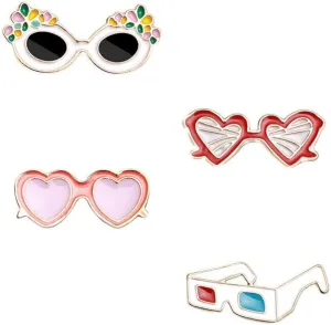 BESTOYARD 4pcs Beach Sunglasses Summer Decor Sunglasses for over Glasses for Women Quay Sunglasses for Women Funny Lapel Enamel Pin Hawaii Series Small Beach Style Brooches