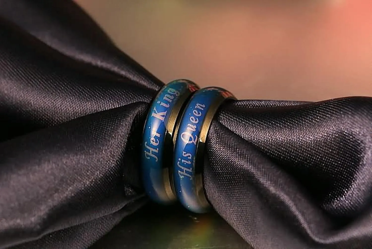 Beydodo Matching Rings for Couples Promise Rings Stainless Steel Ring Set Engraved Her King and His Queen Size 5-13