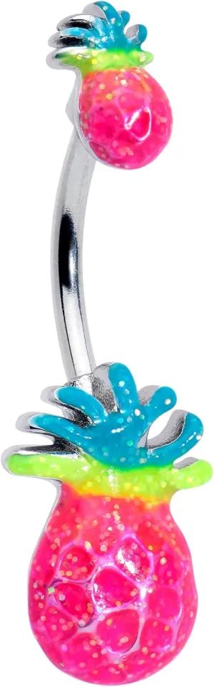 Body Candy Womens 316L Stainless Steel Navel Ring Piercing Hot Tropical Pineapple Mens Double Mount Belly Button Ring
