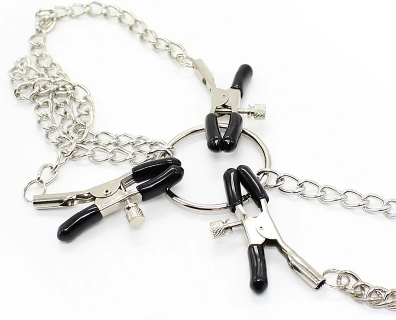 Body Clamps with Chain Necklace Adjustable Pressure Body Chains Necklace Stainless Steel Body Clips Non Piercing Faux Body Jewelry