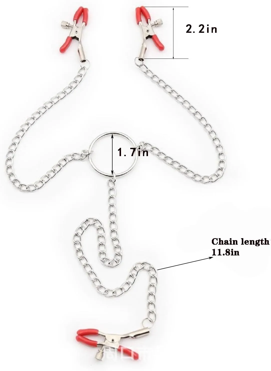 Body Clamps with Chain Necklace Adjustable Pressure Body Chains Necklace Stainless Steel Body Clips Non Piercing Faux Body Jewelry