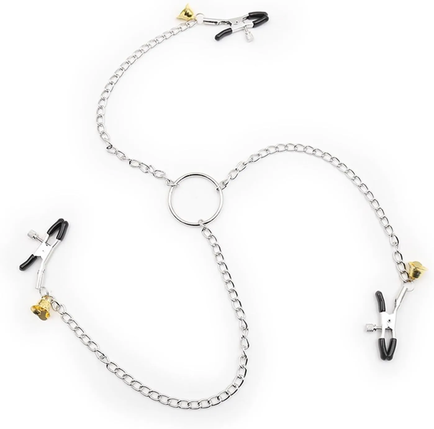 Body Clamps with Chain Necklace Adjustable Pressure Body Chains Necklace Stainless Steel Body Clips Non Piercing Faux Body Jewelry