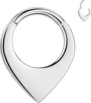 BodyAce 316L Stainless Steel Septum Rings Hoop, 16G Segment Nose Rings Septum Clicker for Men, Gold Moon Hinged Cartilage Earrings for Daith, Rook, Tragus