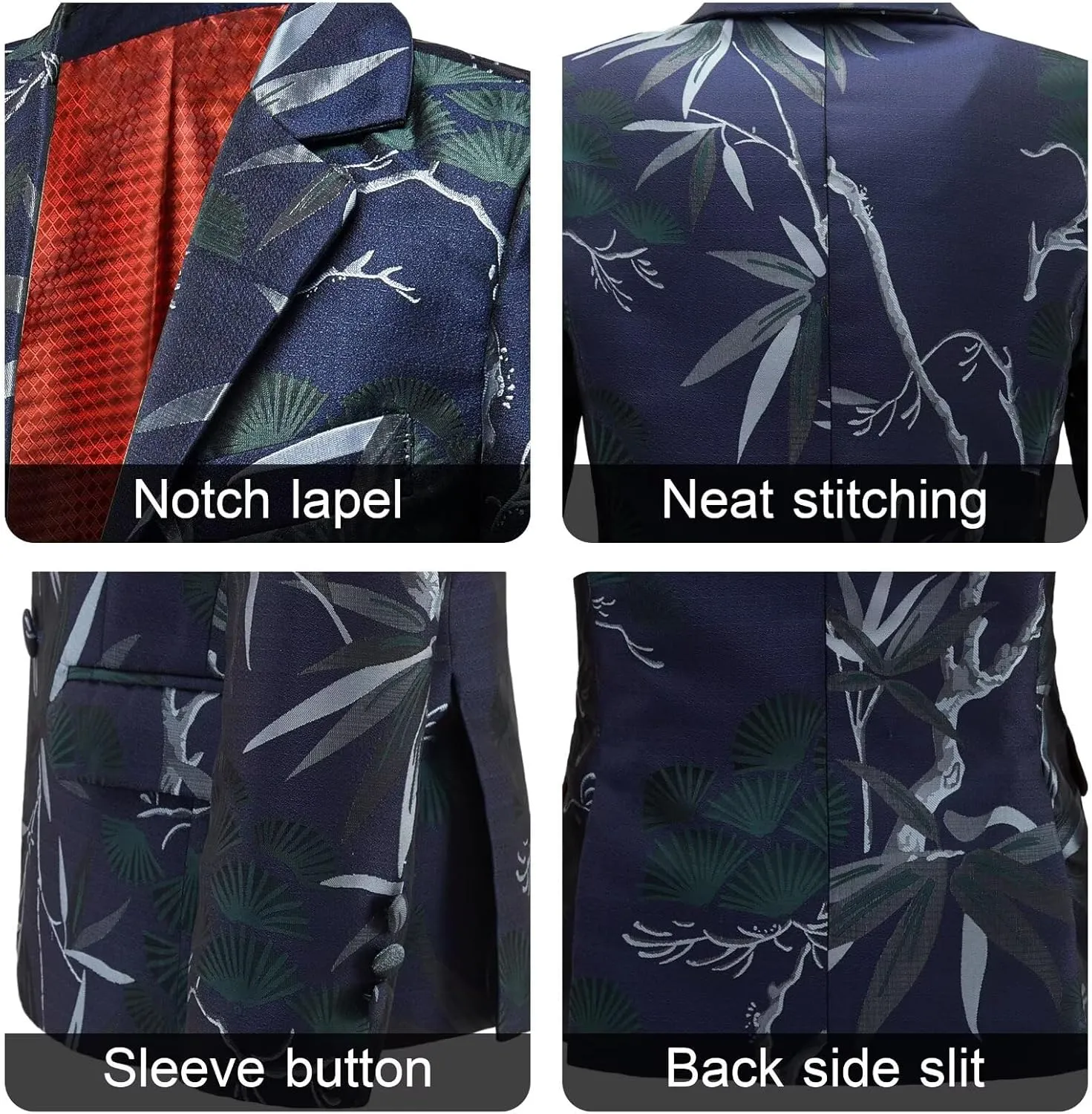 Boys Blazer Coat Slim Fit Jacket Formal Embroidery Suit Blazer for Kids Sport Coat Ring Bearer Outfit