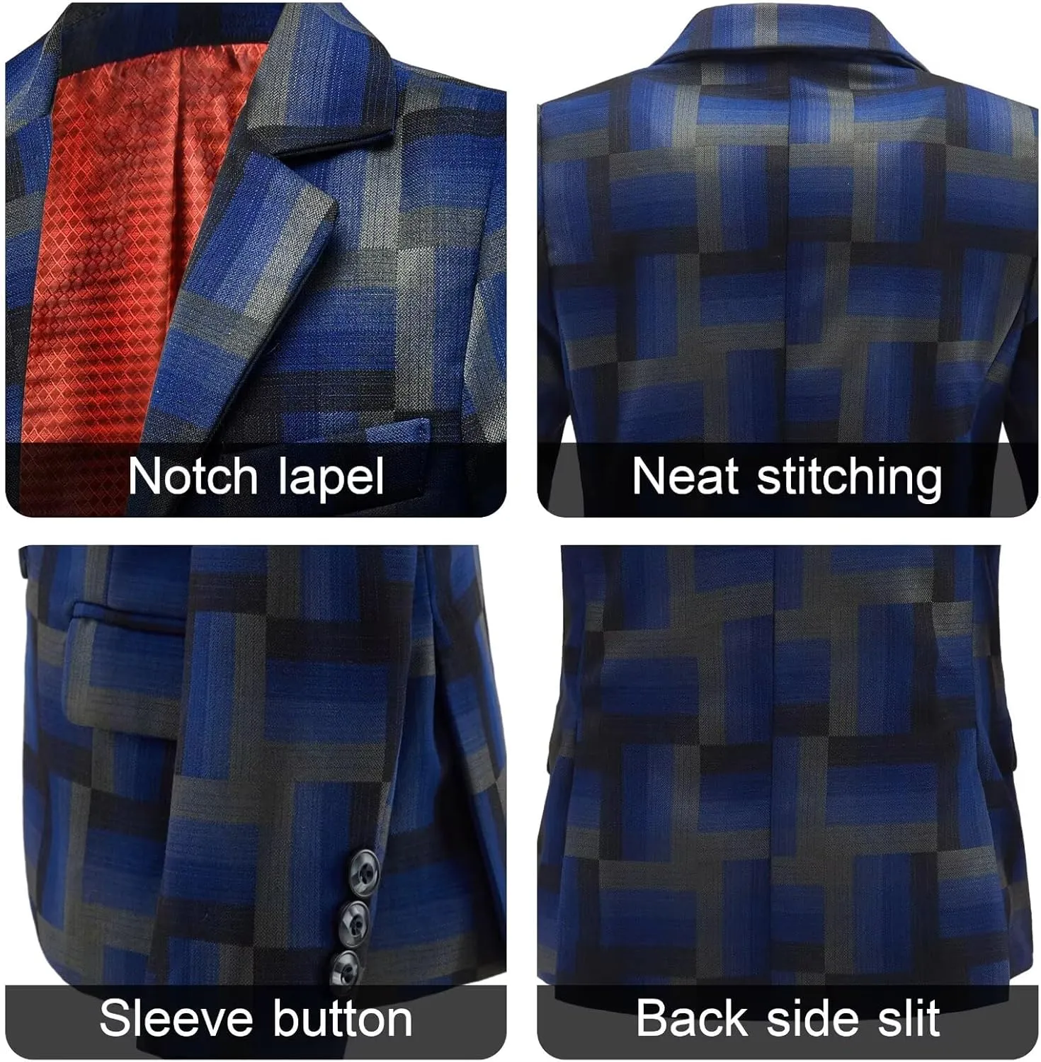 Boys Blazer Coat Slim Fit Jacket Formal Embroidery Suit Blazer for Kids Sport Coat Ring Bearer Outfit