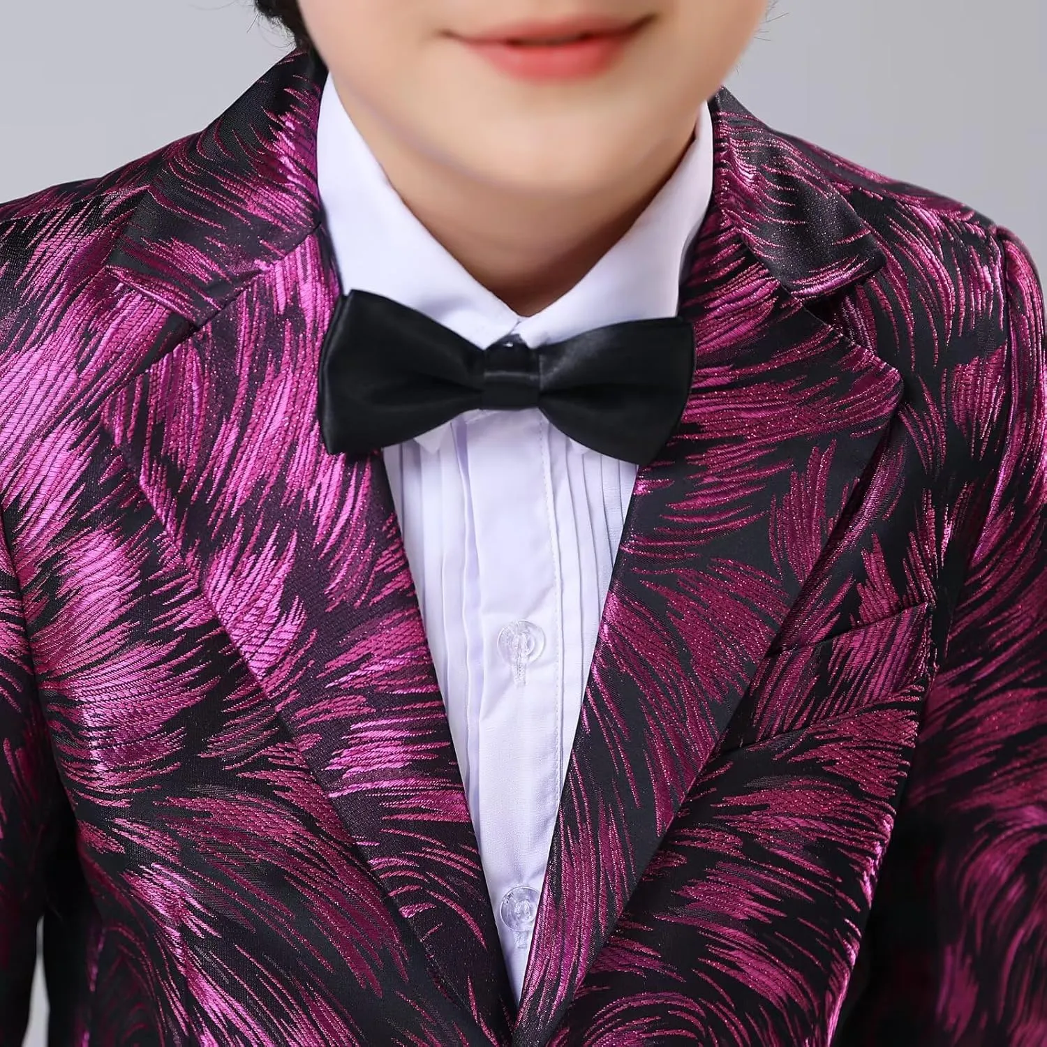 Boys Blazer Coat Slim Fit Jacket Formal Embroidery Suit Blazer for Kids Sport Coat Ring Bearer Outfit