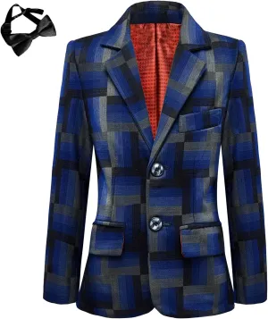Boys Blazer Coat Slim Fit Jacket Formal Embroidery Suit Blazer for Kids Sport Coat Ring Bearer Outfit