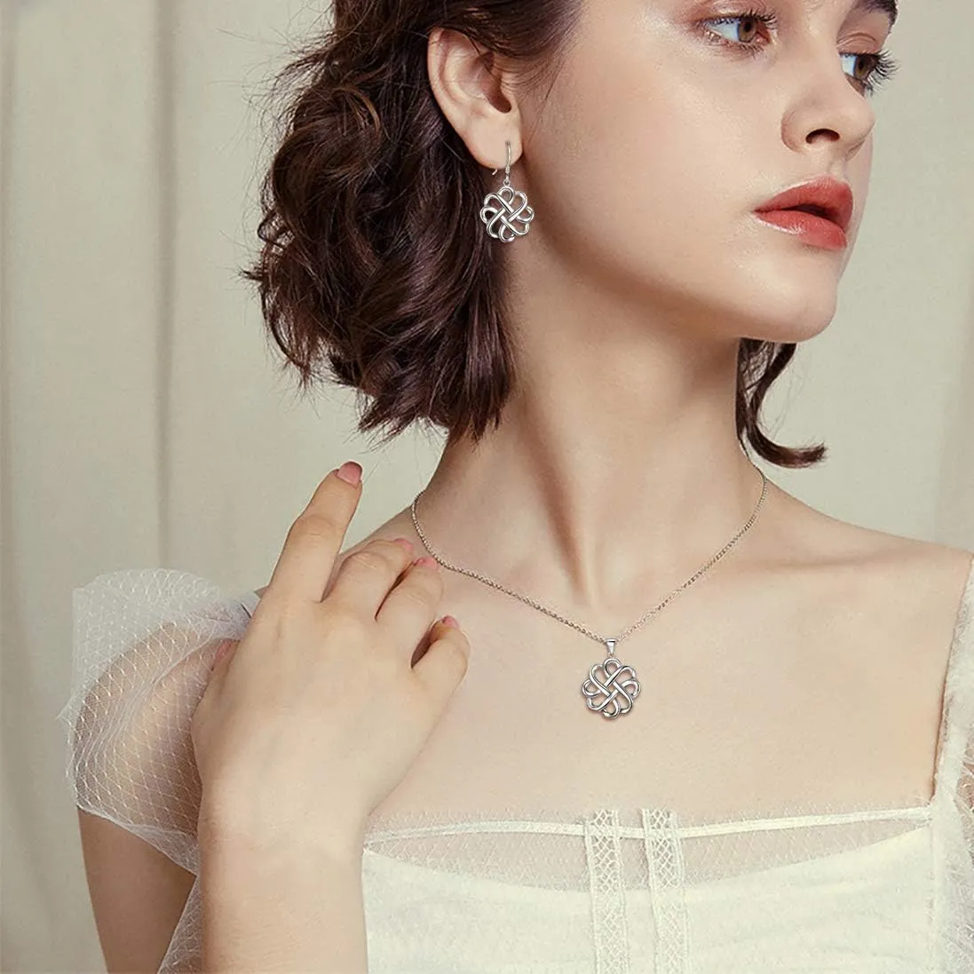 BriLove Gifts for Mom Women 925 Sterling Silver Endless Love Vintage Irish Celtic Knot Jewelery for Daily Wear/Mothers Day/Valentines Day/Birthday/Christmas/Anniversary