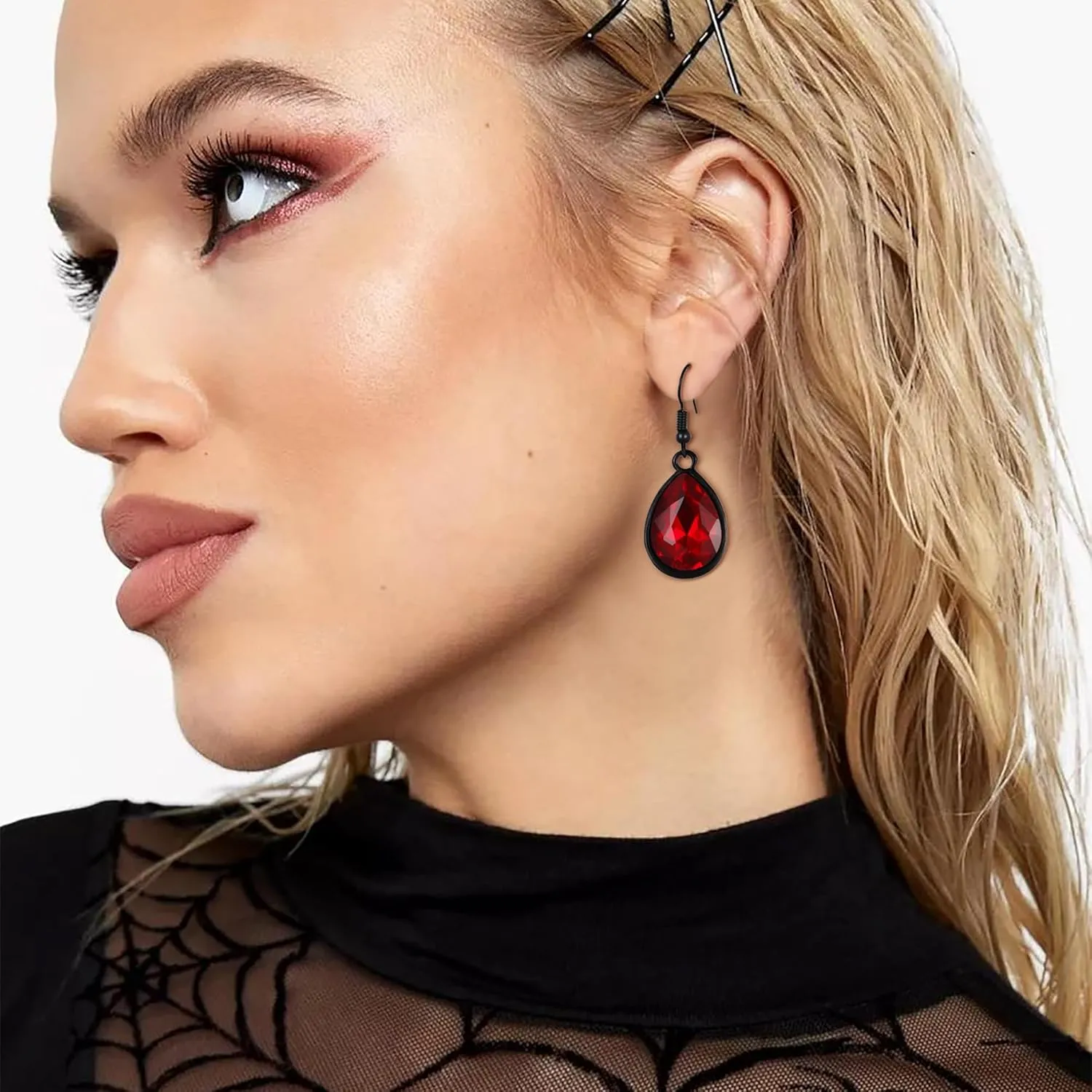 BriLove Women's Tribal Ethnic Crystal Chunky Statement Necklace Dangle Earrings Set