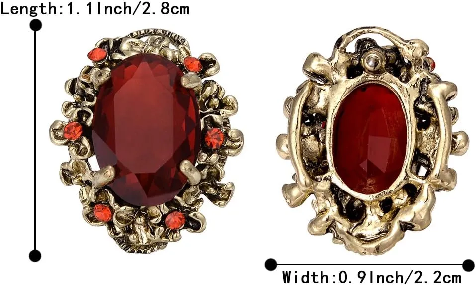 BriLove Women's Victorian Style Crystal Floral Scroll Cameo Inspired Oval Stud Earrings