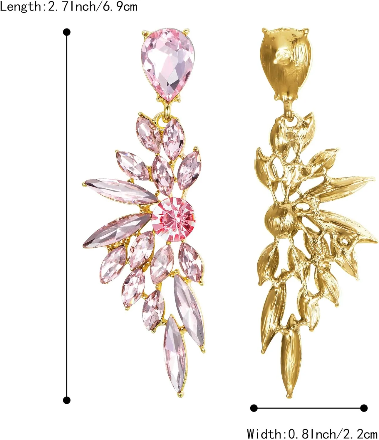 BriLove Women's Wedding Bridal Crystal Teardrop Multi Marquise Cluster Bling Dangle Earrings