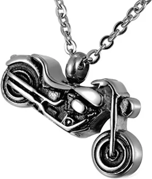 BTOYM Urn Necklaces for Ashes for Men, Cremation Jewelry for Ashes, Ash Necklace for Human Ashes Necklace Stainless Steel Motorcycle Jewelry Ashes Keepsake Necklace for Ashes of Loved Ones
