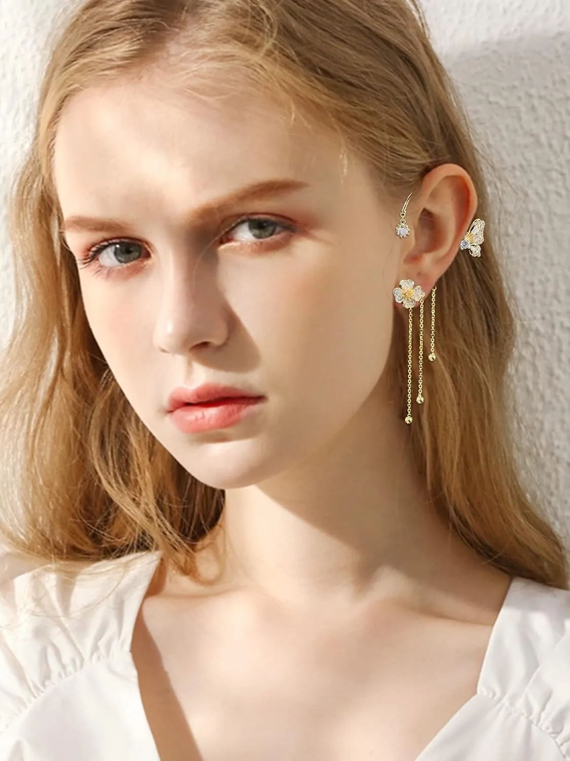 Butterfly Ear Cuff for Women Silver Butterfly Cuff Earring Dainty Butterfly Tassel Style Zircon Earring Butterfly Ear Cuff Non Piercing Fairy Ear Clip Jewelry Gift