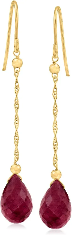 Canaria 10K Gemstone Teardrop Drop Earring