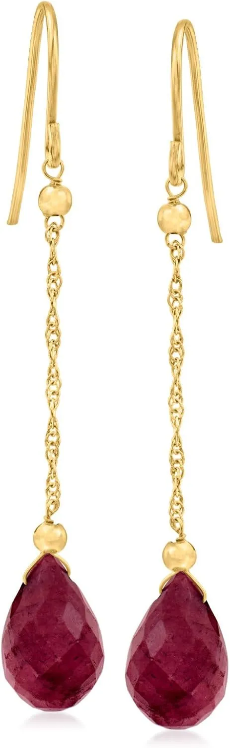 Canaria 10K Gemstone Teardrop Drop Earring