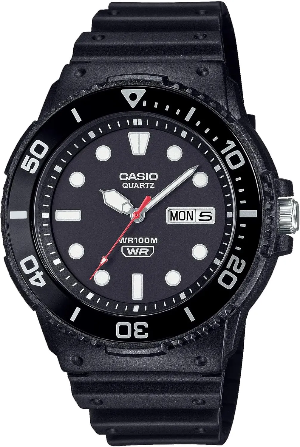 Casio MRW-230H Series | Black | Rotating Bezel | 100M Water Resistant | Day-Date Indicator | Analog Watch