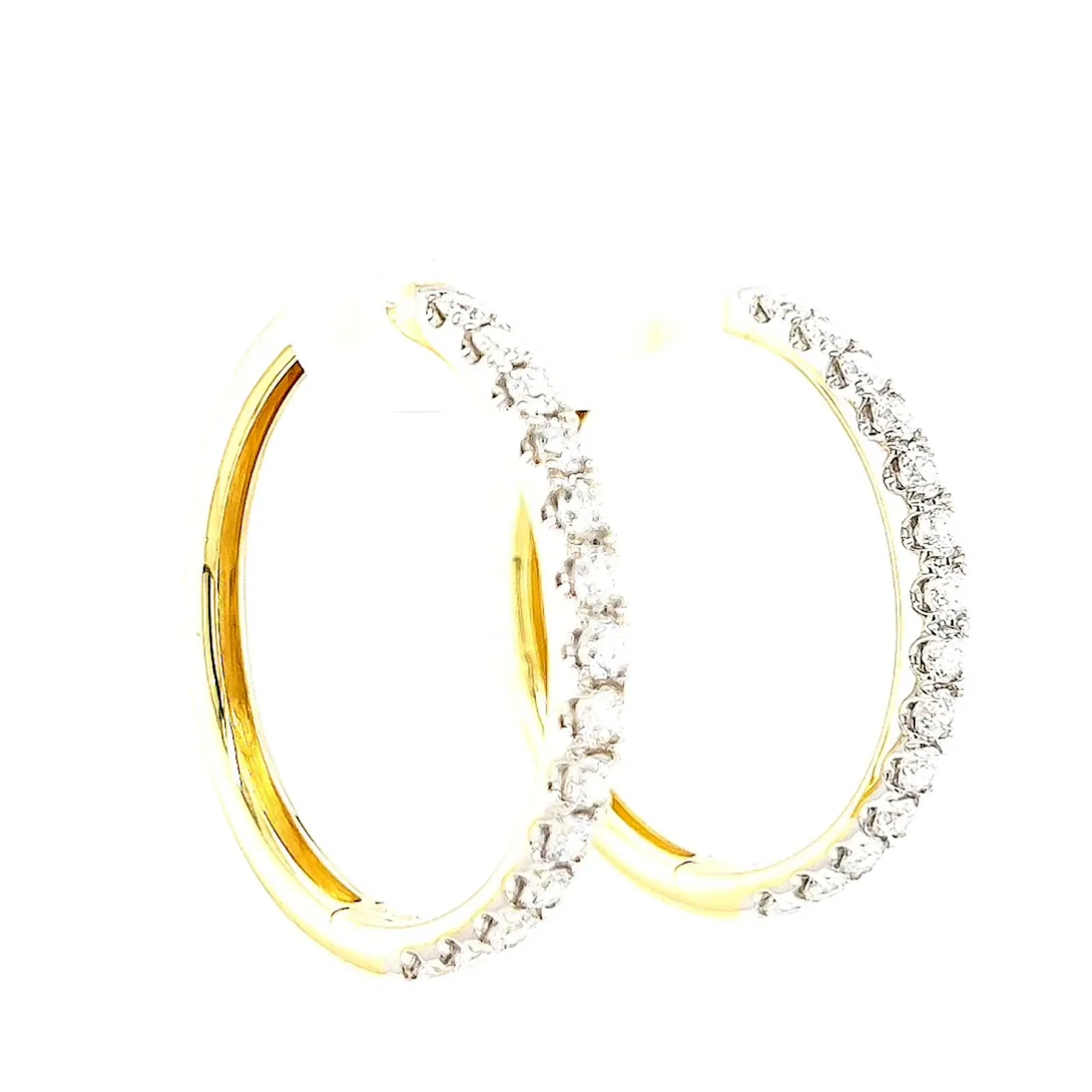Celebration 9ct Yellow Gold Round Brilliant Cut 1 Carat tw of Lab Grown Diamonds Hoop Earrings
