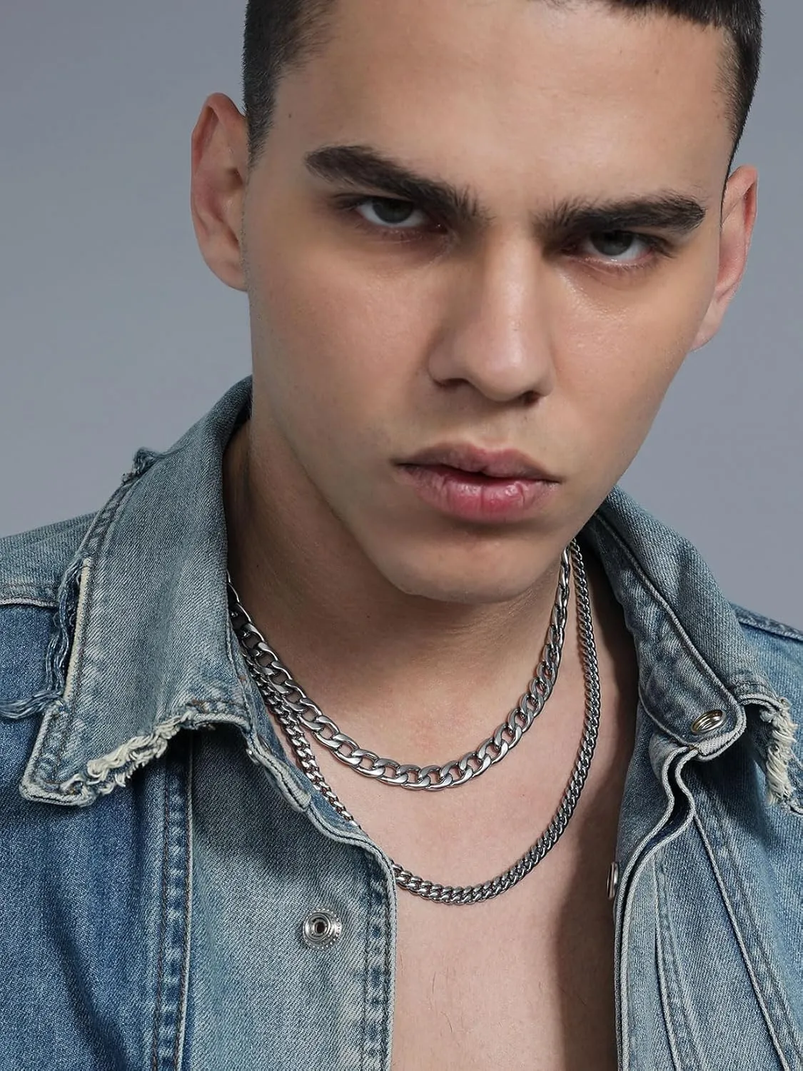 ChainsPro Mens Sturdy Cuban Chain Necklace, 4/5/6/9/12/13/15 MM Width, 14" 18" 20" 22" 24" 26" 28" 30" Length, Hip-Hop Cool Style, 316L Stainless Steel/18K Gold Plated/Black-With Gift Box
