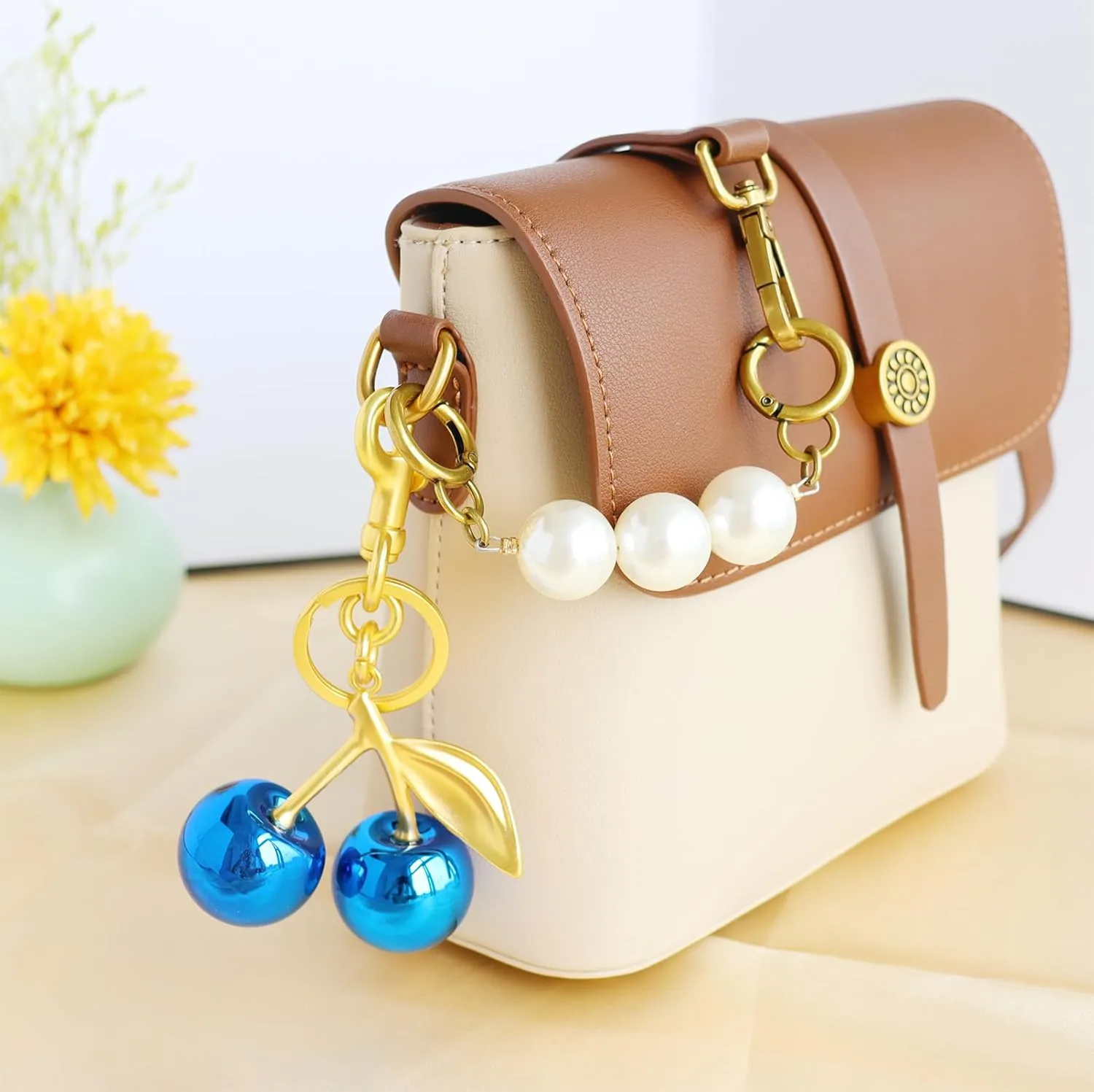Cherry Keychain cherry Bag Charm Keychain Accessories Gifts for Women Purse Bag Charms Extender Chain for Handbags
