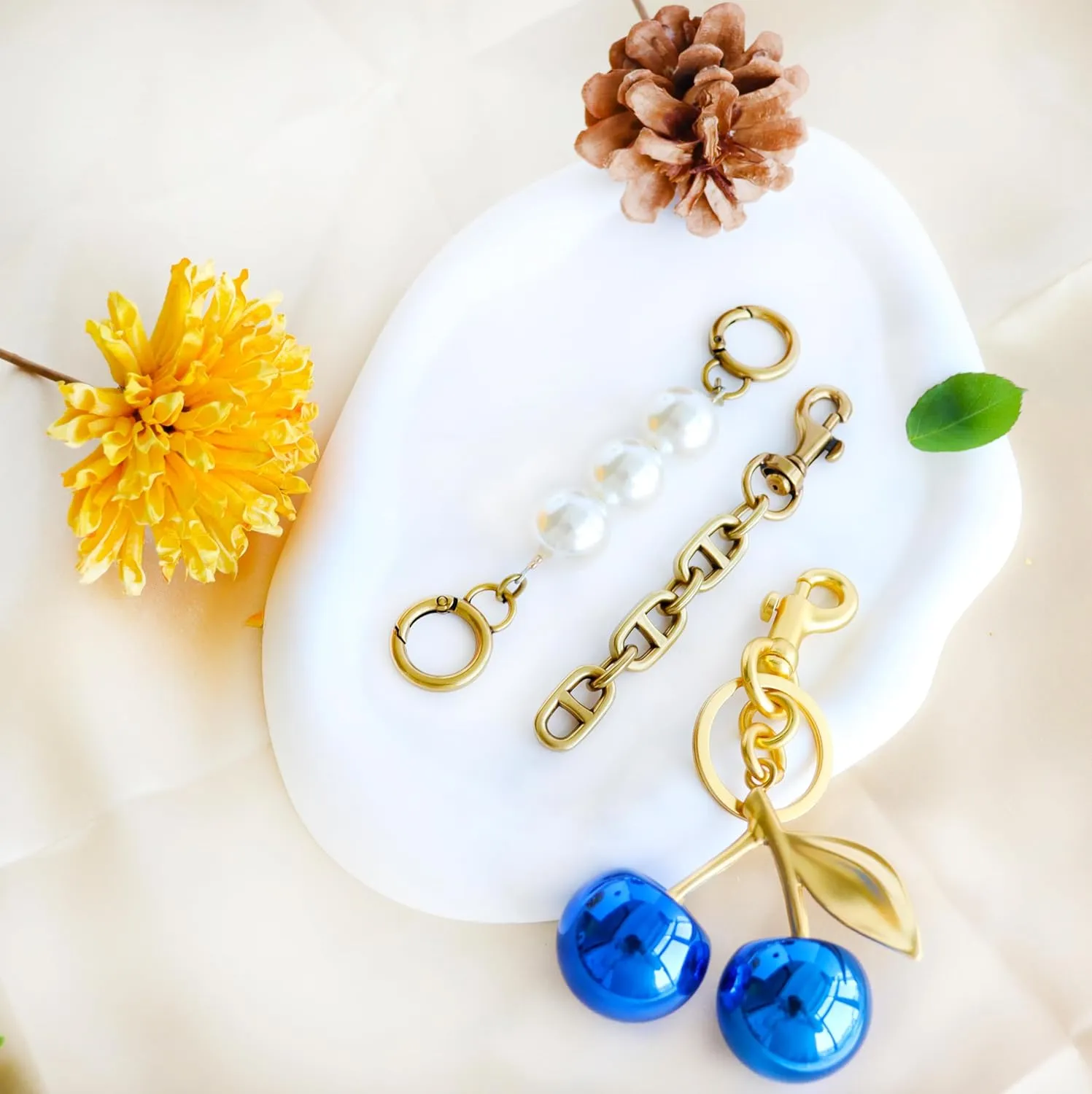 Cherry Keychain cherry Bag Charm Keychain Accessories Gifts for Women Purse Bag Charms Extender Chain for Handbags