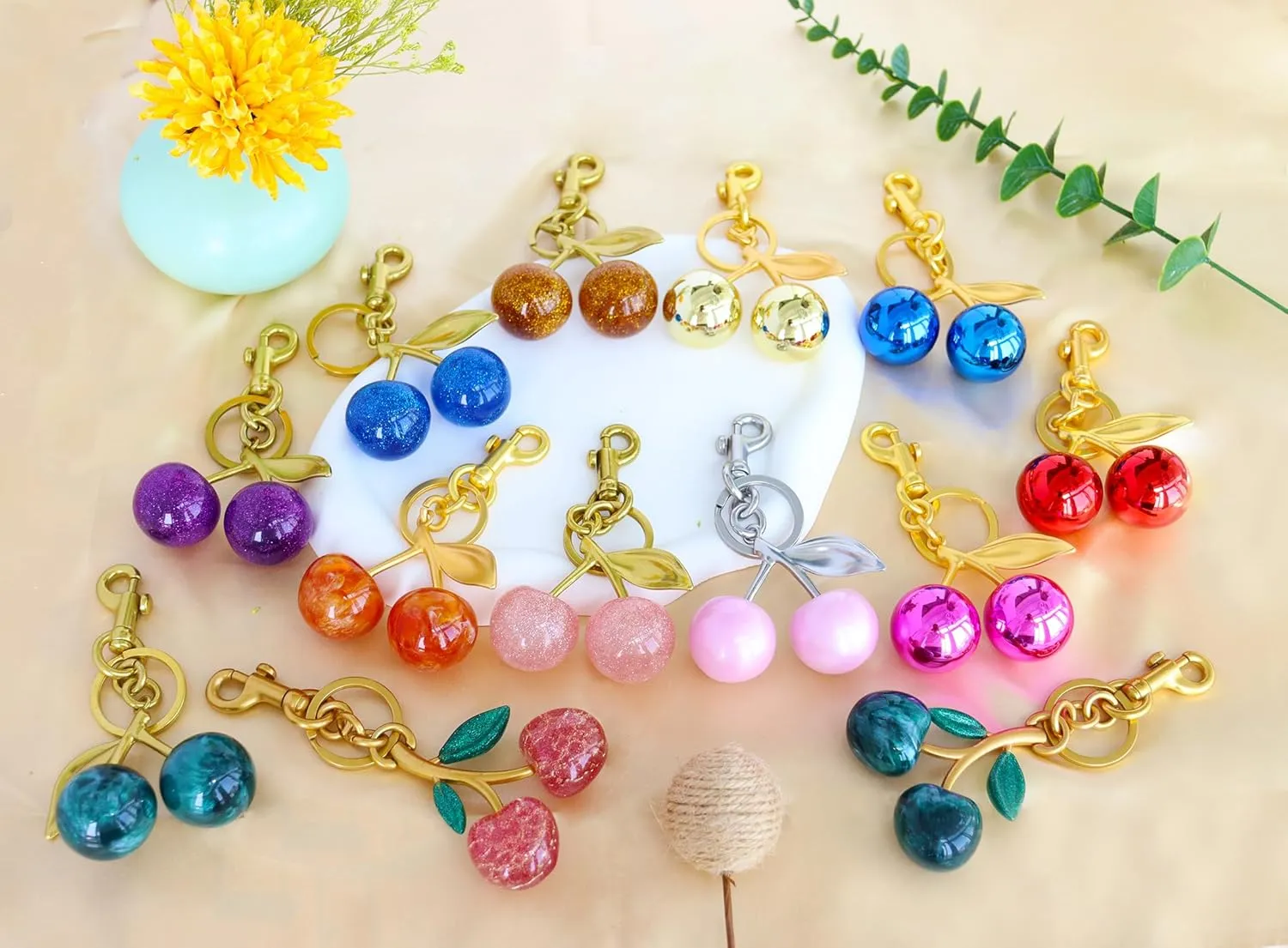 Cherry Keychain cherry Bag Charm Keychain Accessories Gifts for Women Purse Bag Charms Extender Chain for Handbags