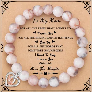        Christmas Birthday Gifts for Sister Daughter Granddaughter Grandma, Natural Colorful Imperial Jasper Bracelet for Mom Wife Nana Aunt