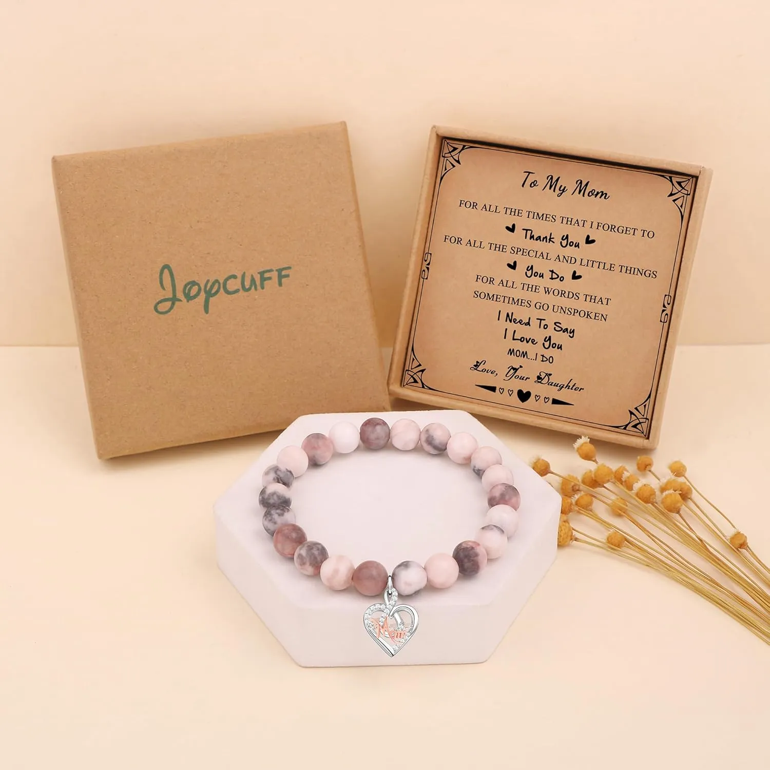        Christmas Birthday Gifts for Sister Daughter Granddaughter Grandma, Natural Colorful Imperial Jasper Bracelet for Mom Wife Nana Aunt