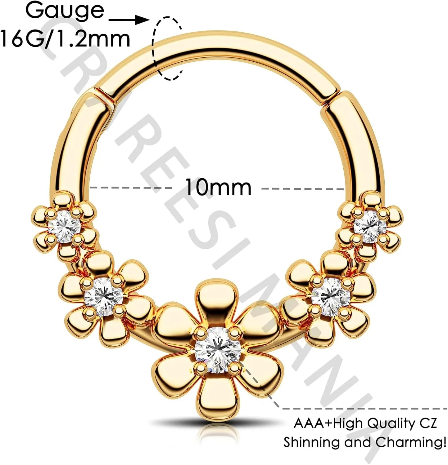 CM Crareesi Mania Cute Septum Rings 316L Surgical Steel Daith Piercing Jewelry for Women 16G Small Septum Jewelry Helix Piercing Jewelry Daith Earrings