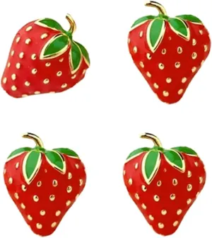 coadipress 2 Pairs Cute Strawberry Fruits Stud Earrings for Women Lifelike Small Strawberry Earrings Dainty Summer Vacation Birthday Jewelry Gifts