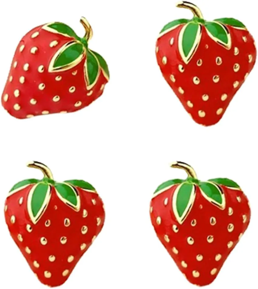 coadipress 2 Pairs Cute Strawberry Fruits Stud Earrings for Women Lifelike Small Strawberry Earrings Dainty Summer Vacation Birthday Jewelry Gifts