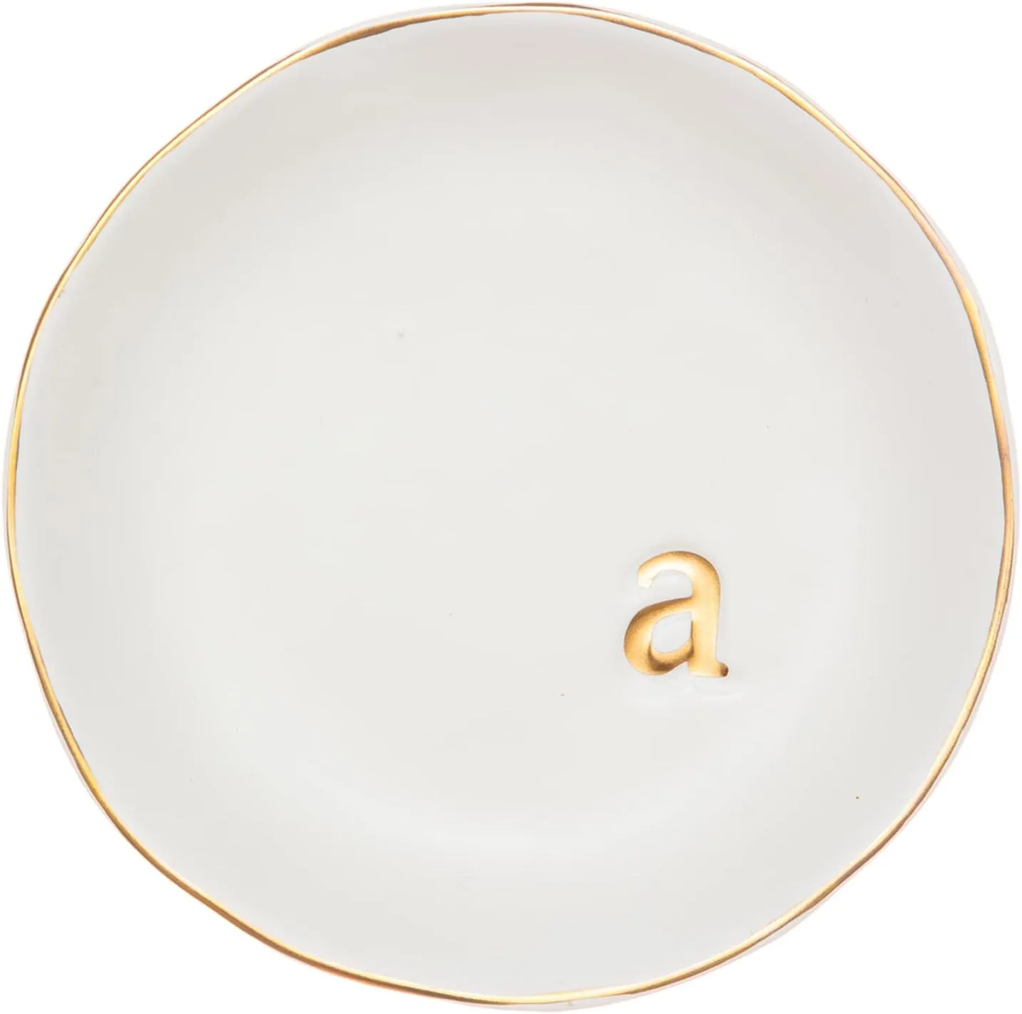 COLLECTIVE HOME - Ceramic Jewelry Tray, Decorative Trinket Dish for Rings Earrings Necklaces Bracelet Watch Keys, Birthday Mother's Day for Women, 4.75", White Surface (A)